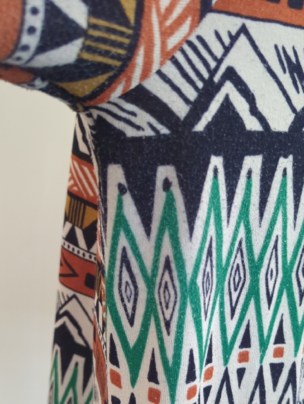 Adrienne Open Cardigan in Teal, Rust, Black & White Geometric Print - Picture 9 of 12